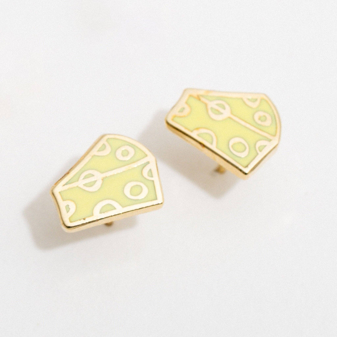 18K Gold-Plated Cheese Studs