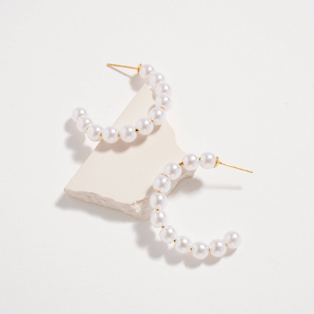 Pearl Hoop Earrings
