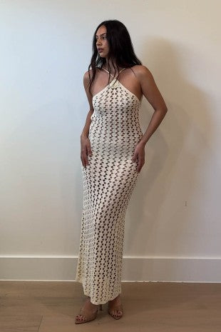Vanilla Crochet Maxi Dress
