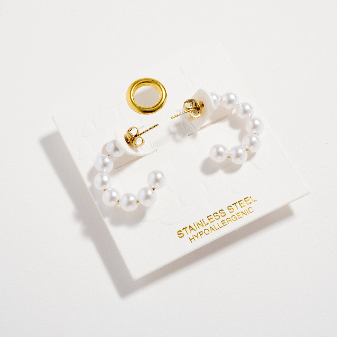 Pearl Hoop Earrings
