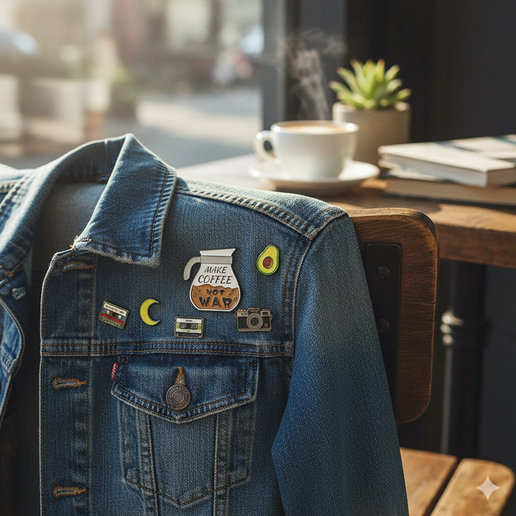 Make Coffee Not War Enamel Pin