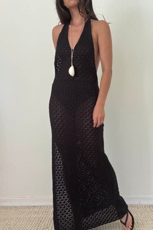 Onyx Crochet Max Dress