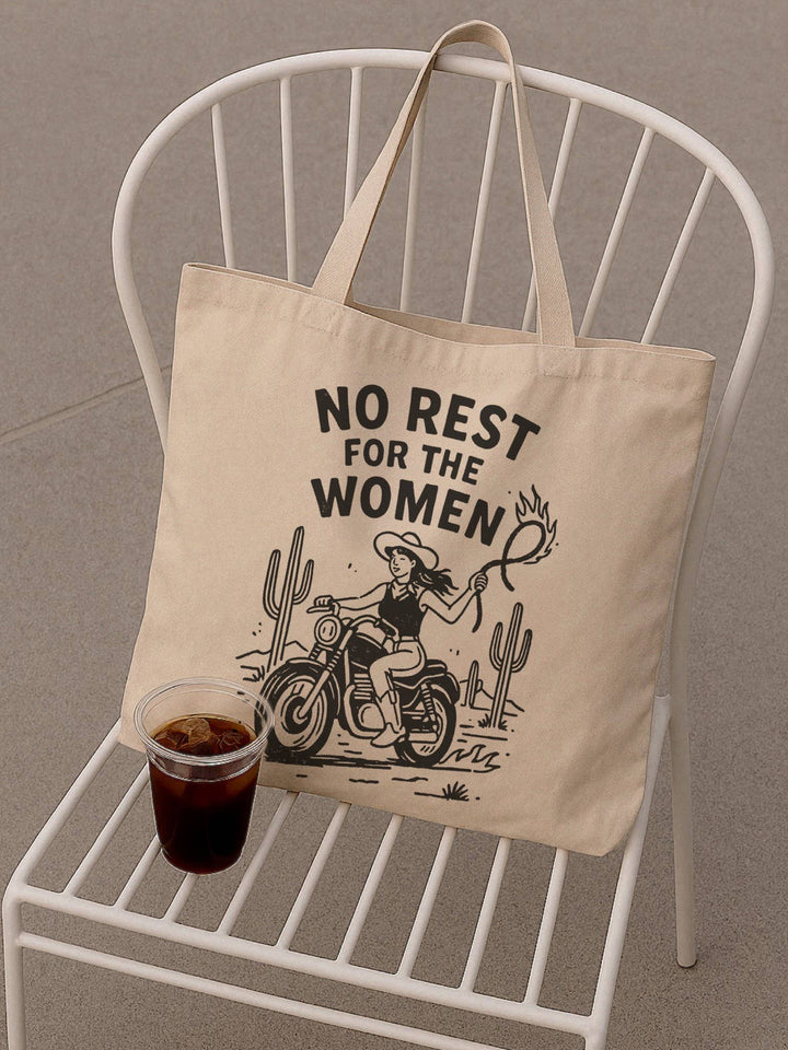 No rest for the women tote bag