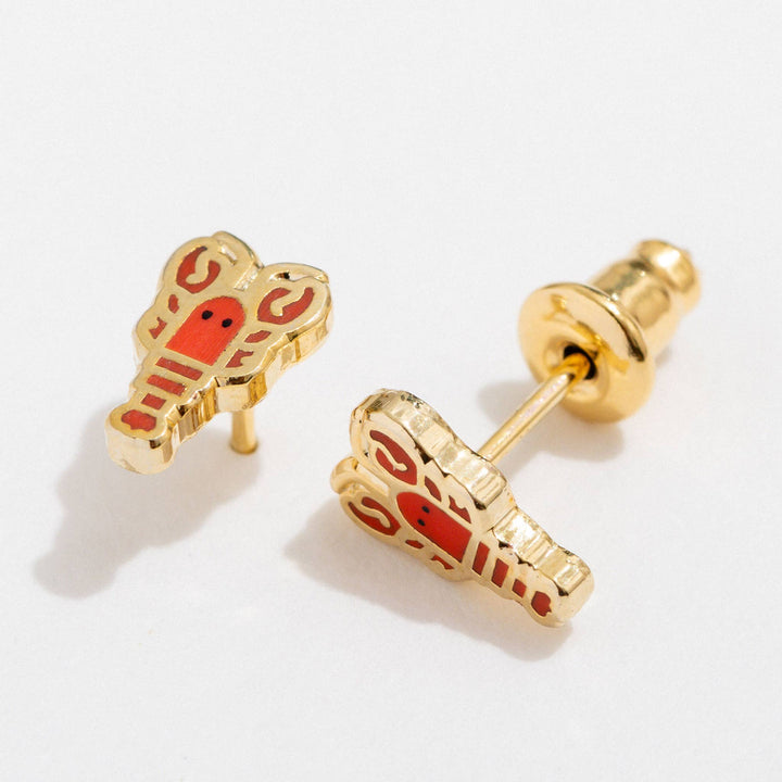18K Gold-Plated Lobster Studs
