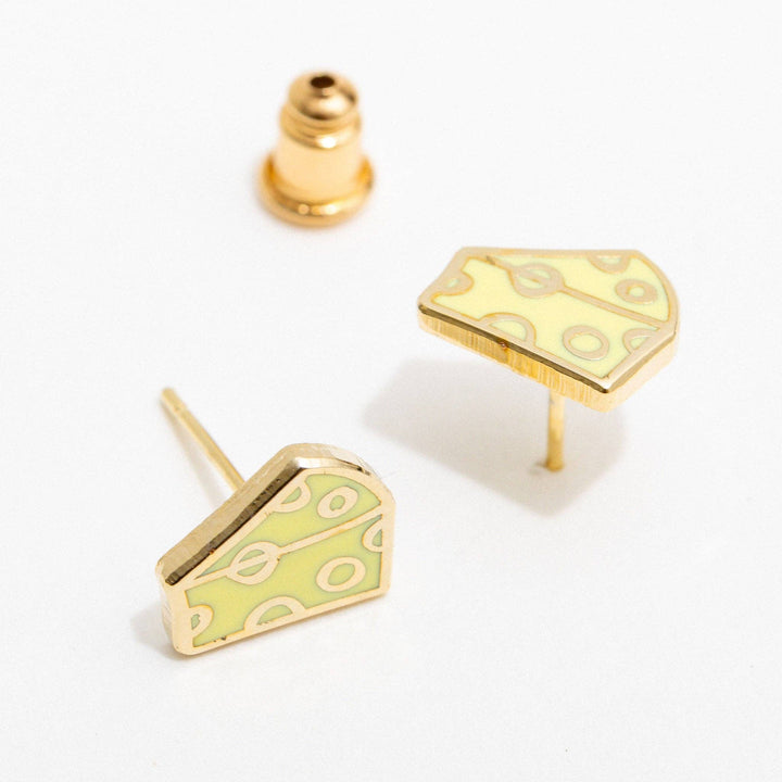 18K Gold-Plated Cheese Studs