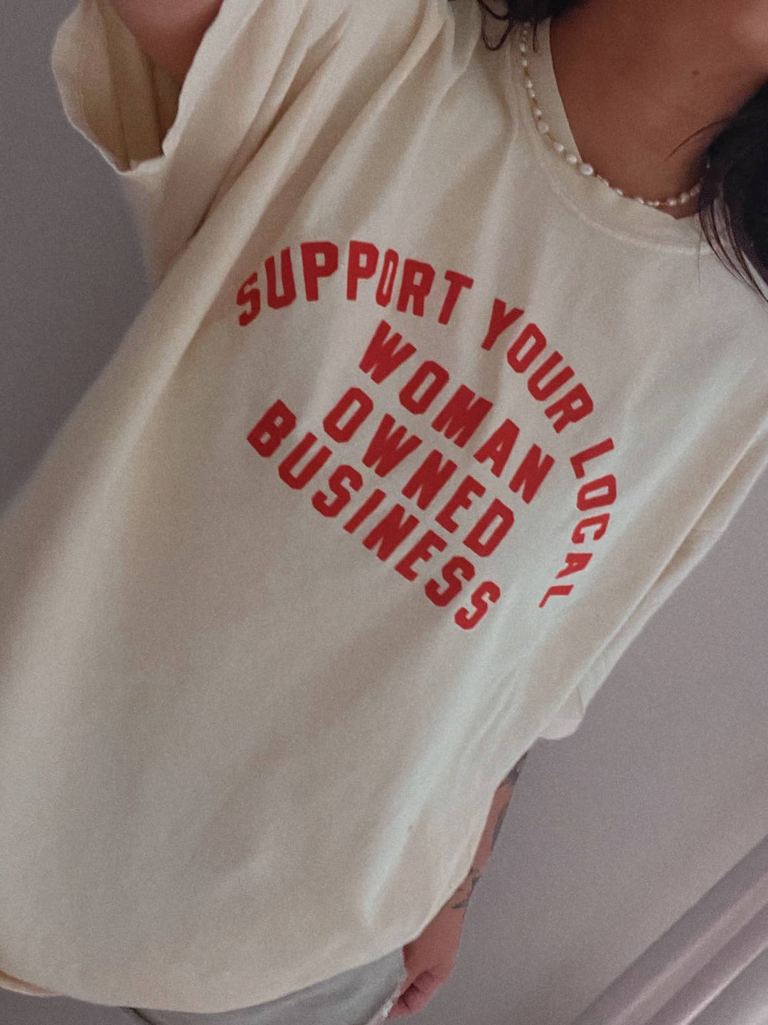 Support your local woman owned business graphic tee