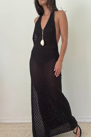 Onyx Crochet Max Dress