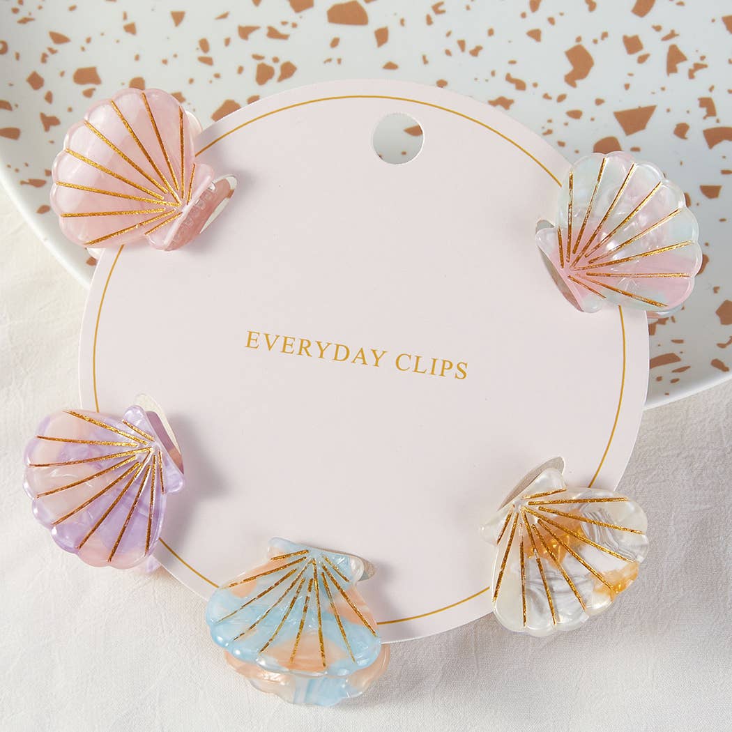 Pearl Shell Hair Mini Claw Clip Set