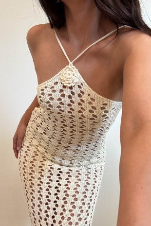 Vanilla Crochet Maxi Dress