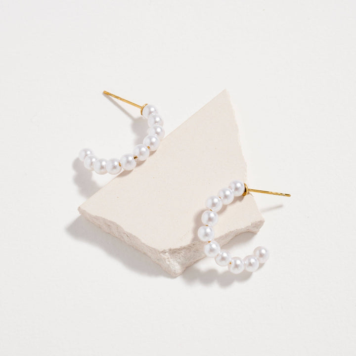 Pearl Hoop Earrings
