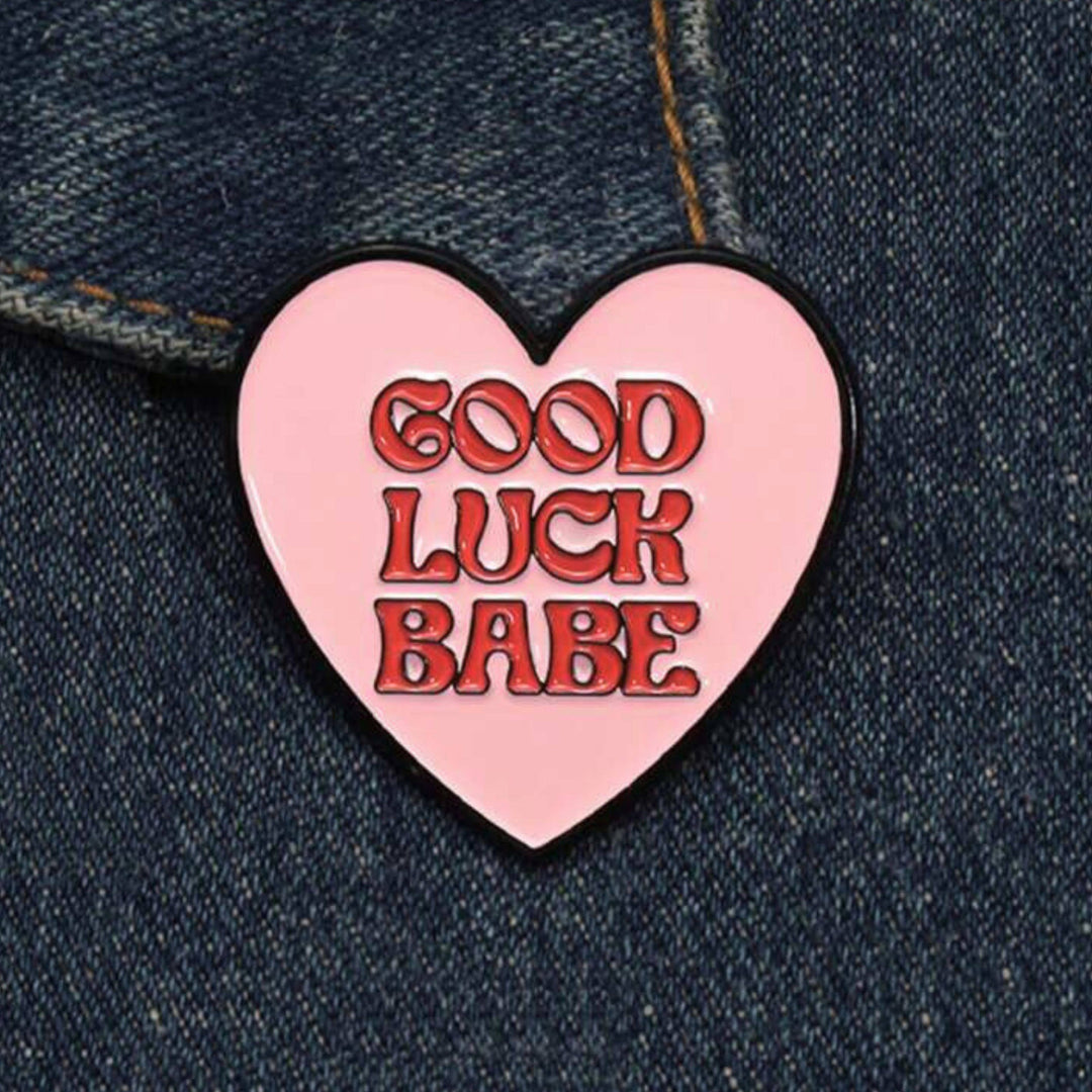 Good Luck Babe Heart Enamel Pin