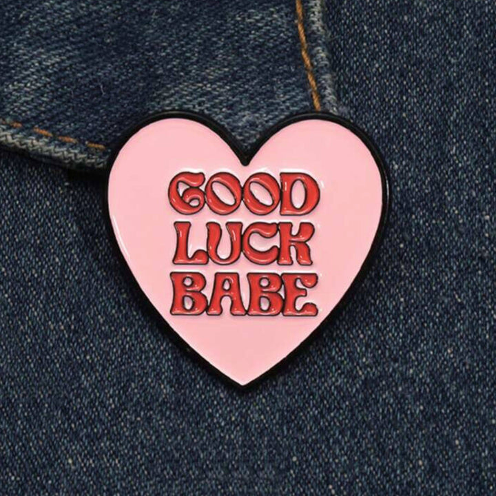 Good Luck Babe Heart Enamel Pin