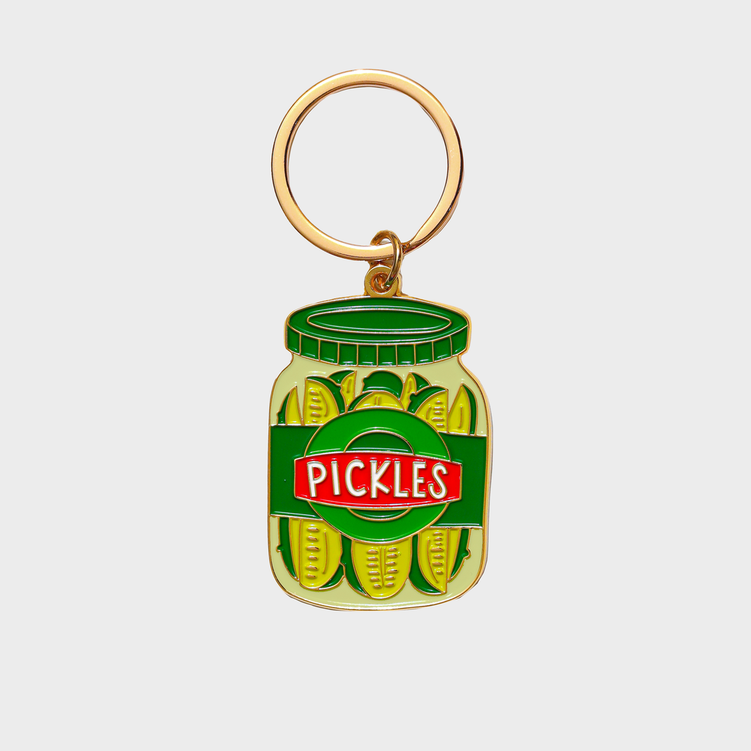 Pickle Jar Enamel Keychain Bag Charm