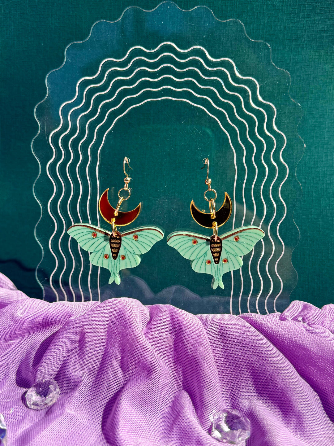 Lunar Moth Dangle Earrings