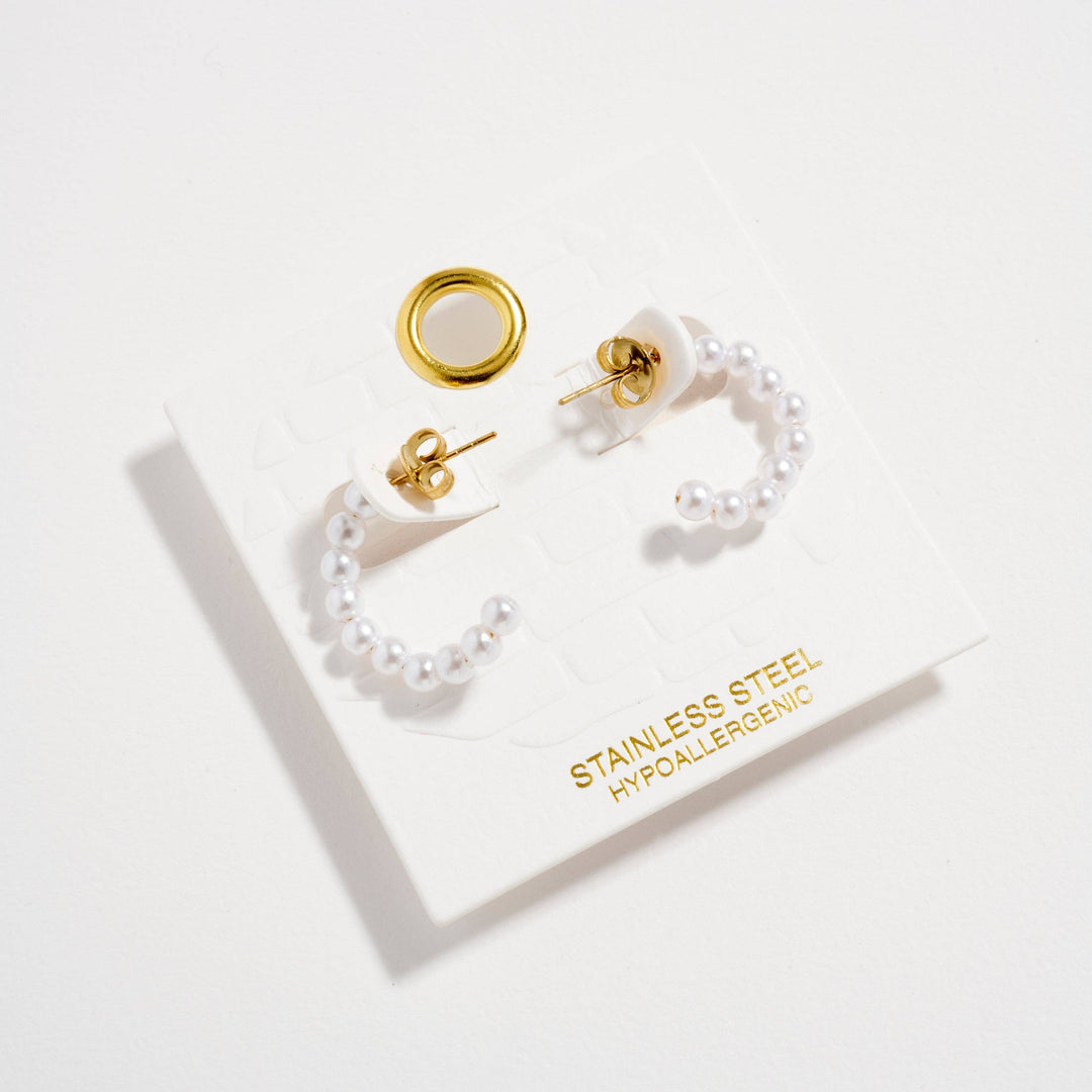 Pearl Hoop Earrings