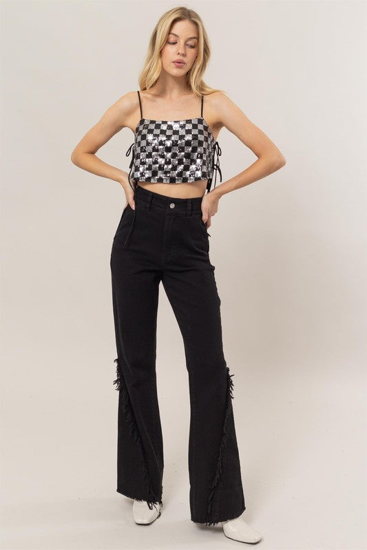 Amaya Sequin Tie Top