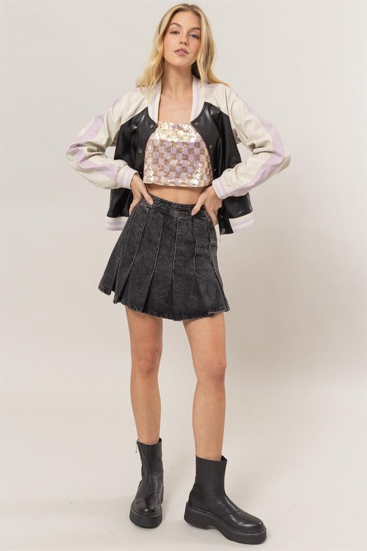 Amaya Sequin Tie Top