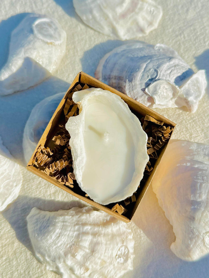 Scented Novelty Oyster Shell Candle Handmade Beeswax Soy