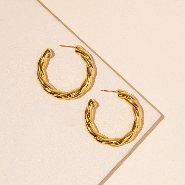 Twisted Gold Hoops
