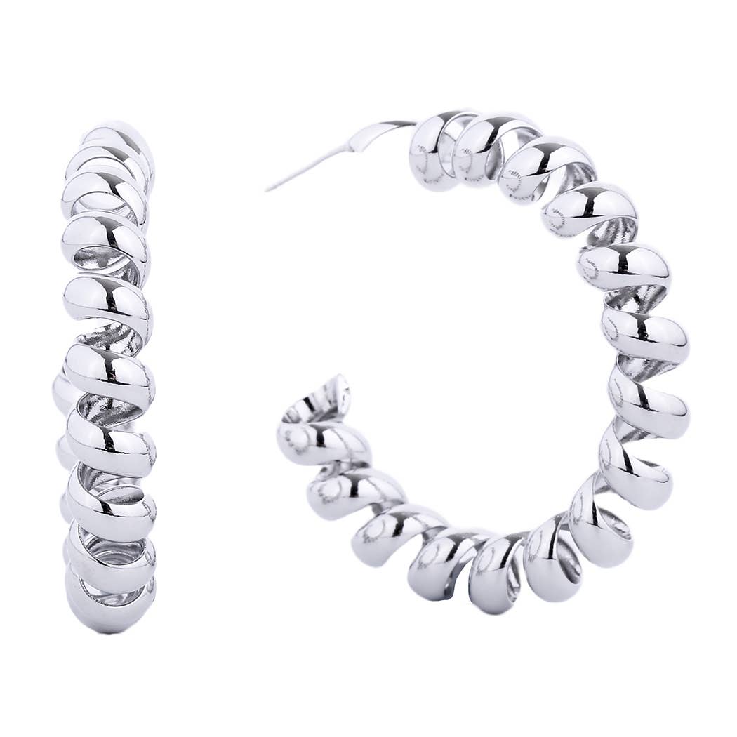 14K Gold-Dipped Spiral Hoops