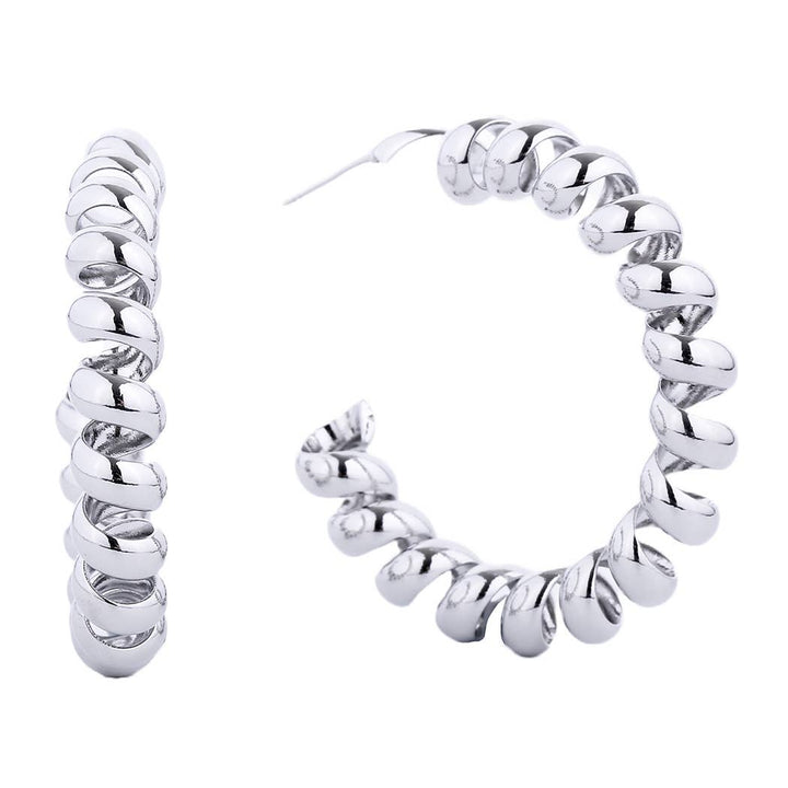 14K Gold-Dipped Spiral Hoops