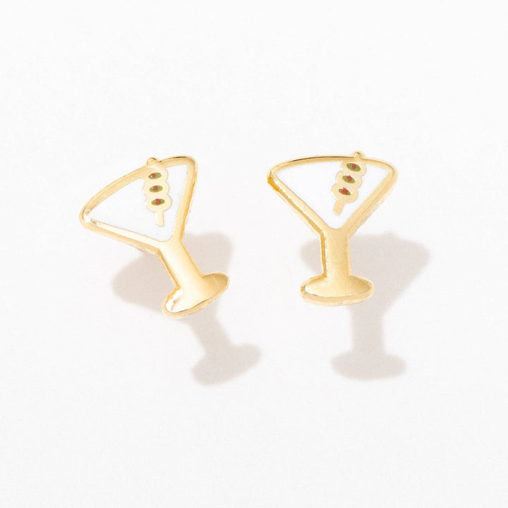 18K Gold-Plated Martini Studs