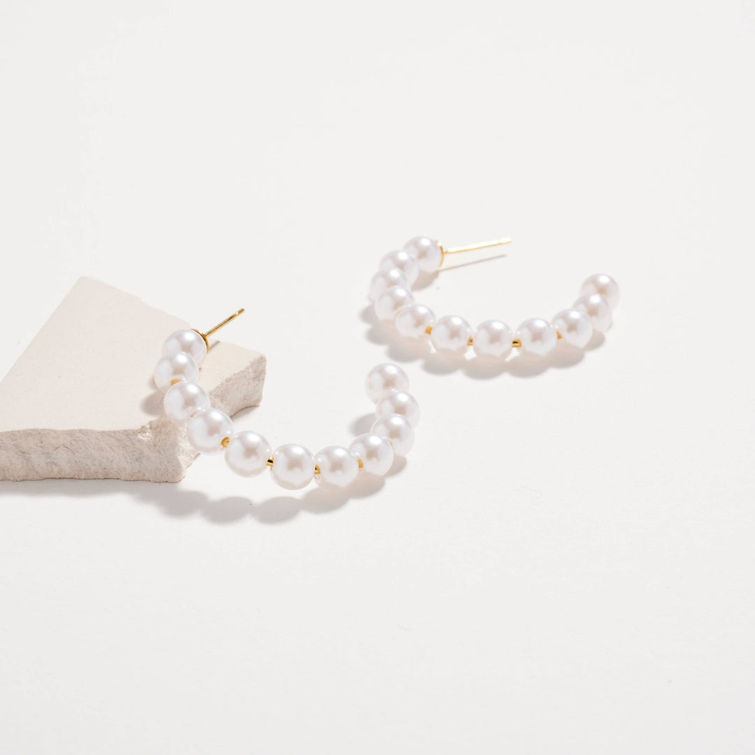 Pearl Hoop Earrings