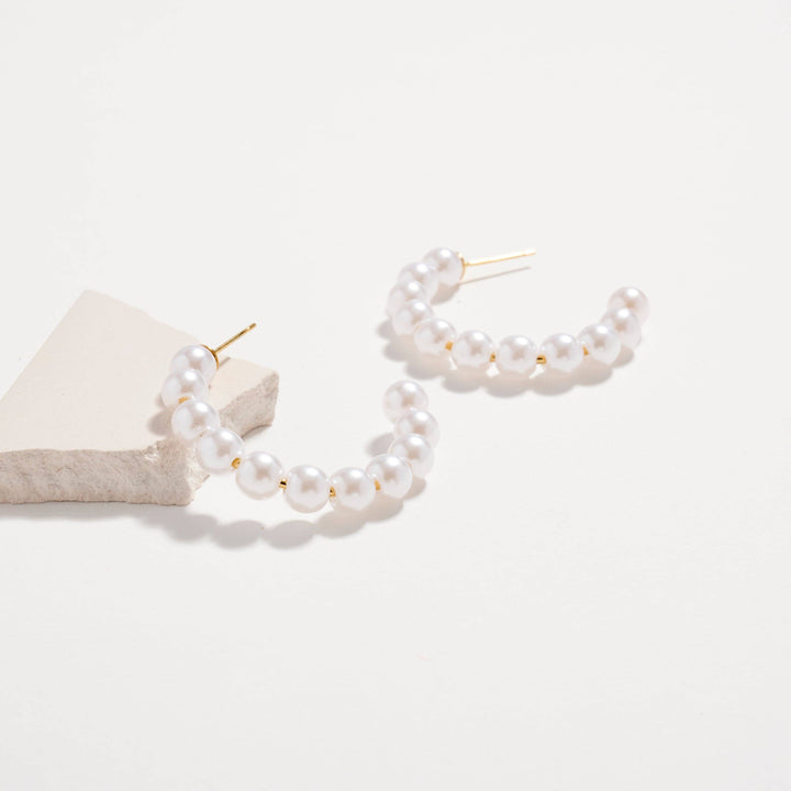 Pearl Hoop Earrings