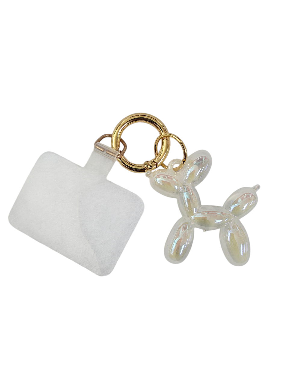 Iridescent Balloon Dog Bag Charm