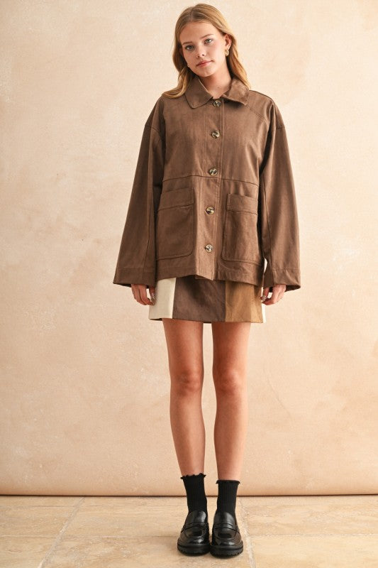 Patchwork Suede Skirt