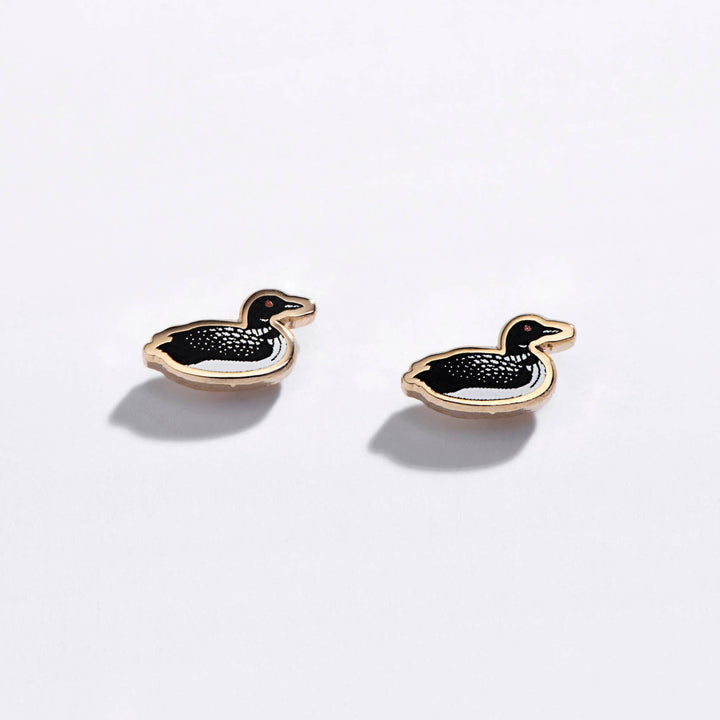 18K Gold-Plated Loon Studs