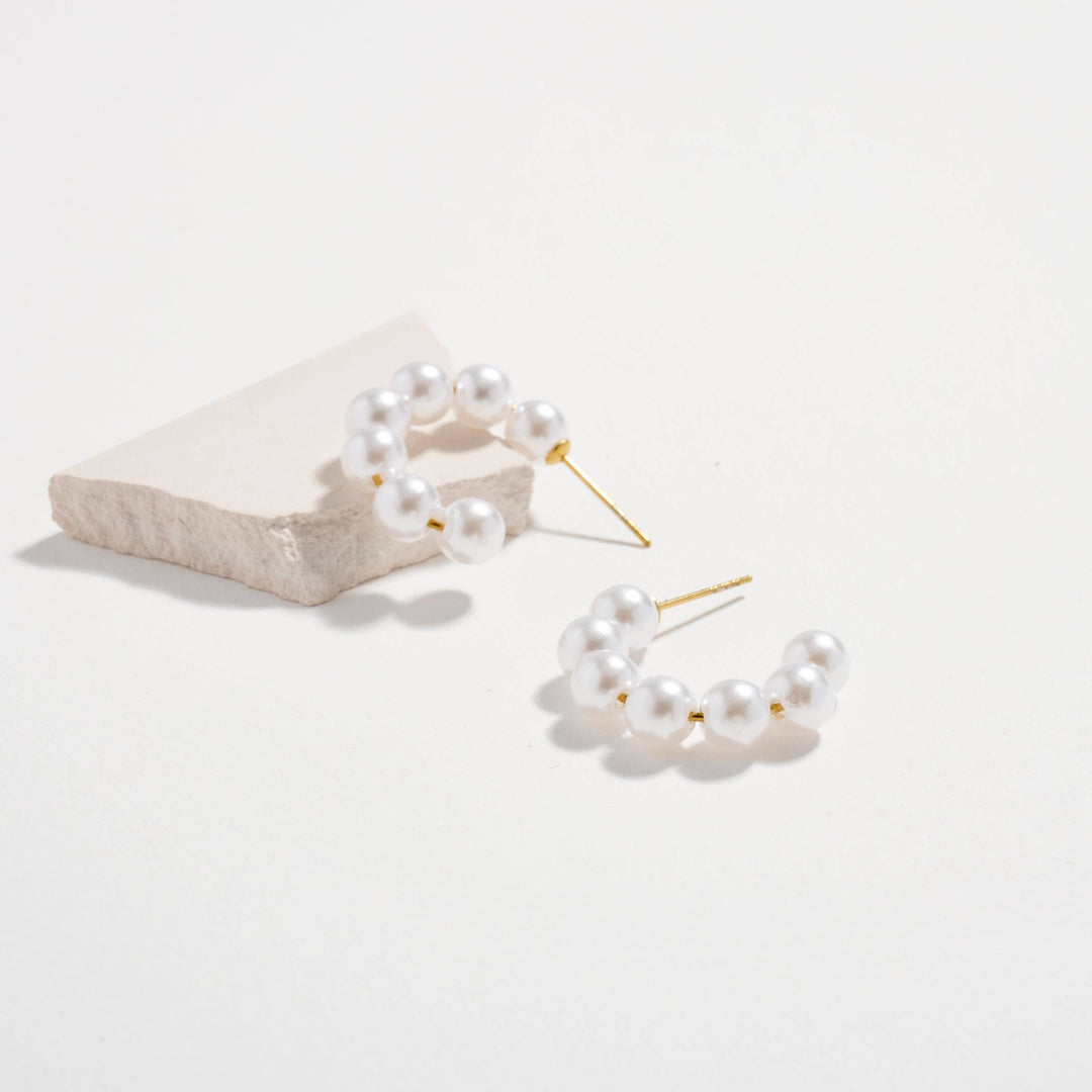 Pearl Hoop Earrings