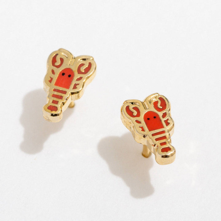 18K Gold-Plated Lobster Studs