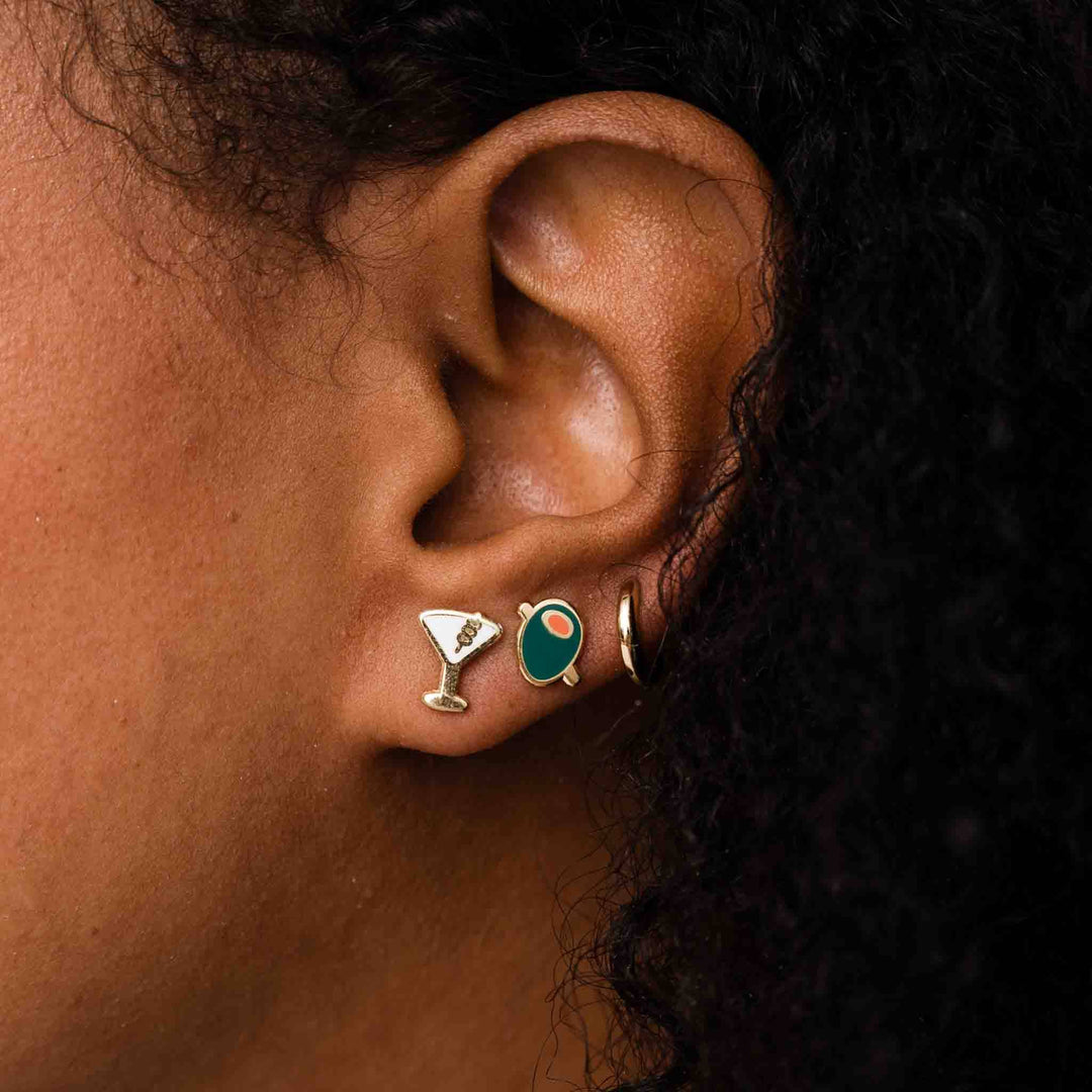 18K Gold-Plated Martini Studs