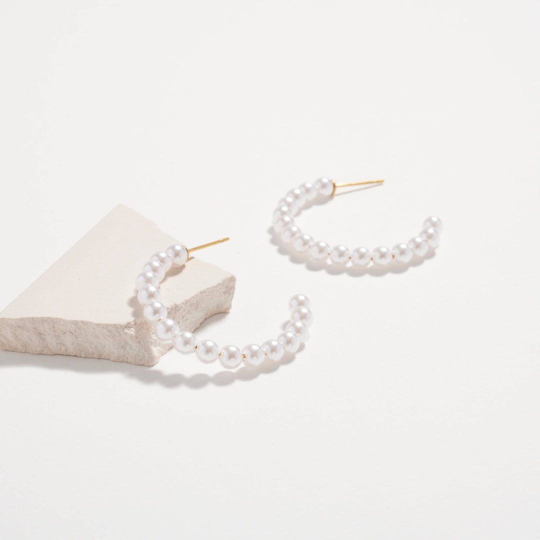 Pearl Hoop Earrings