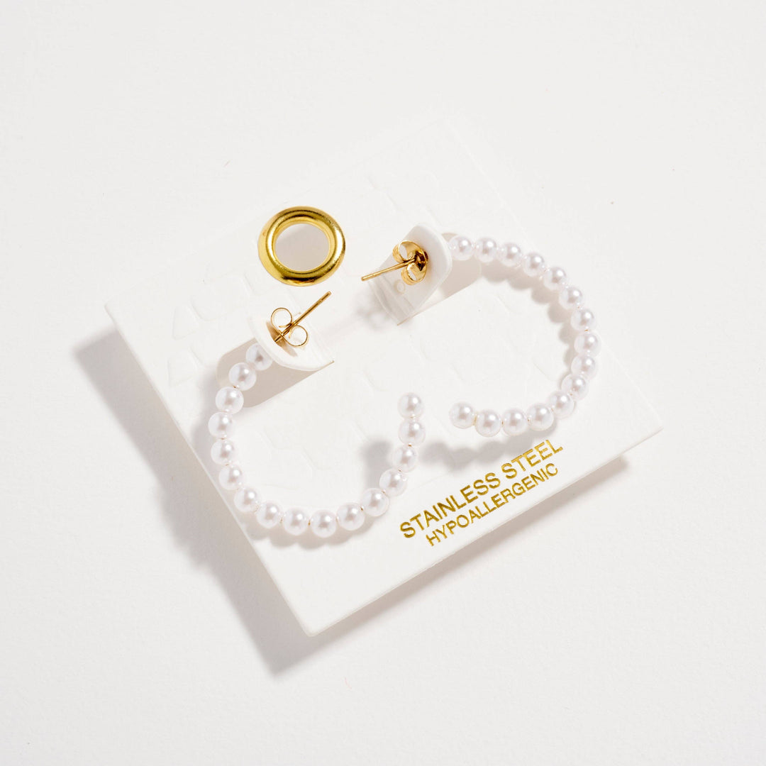 Pearl Hoop Earrings