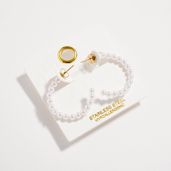 Pearl Hoop Earrings
