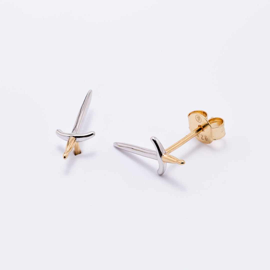 14K Gold Plated Dagger Studs