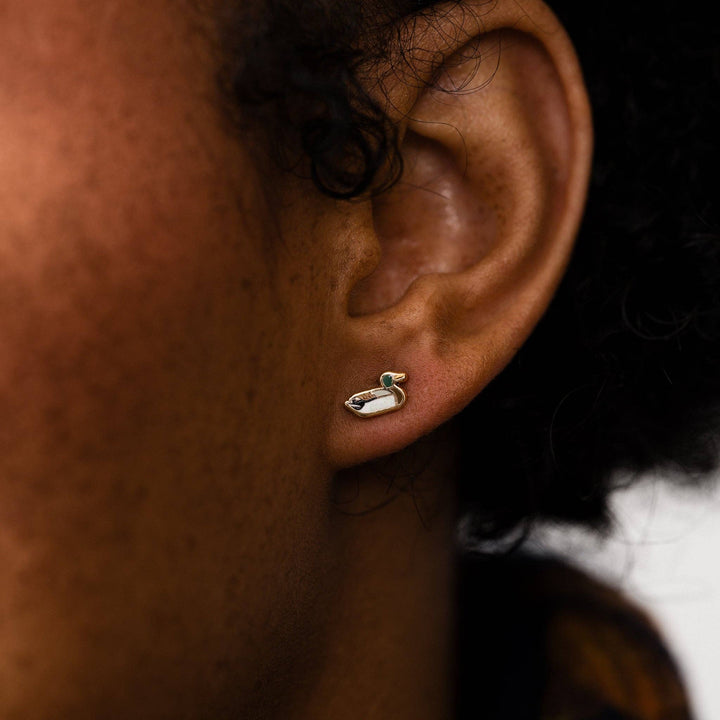 18K Gold-Plated Duck Studs