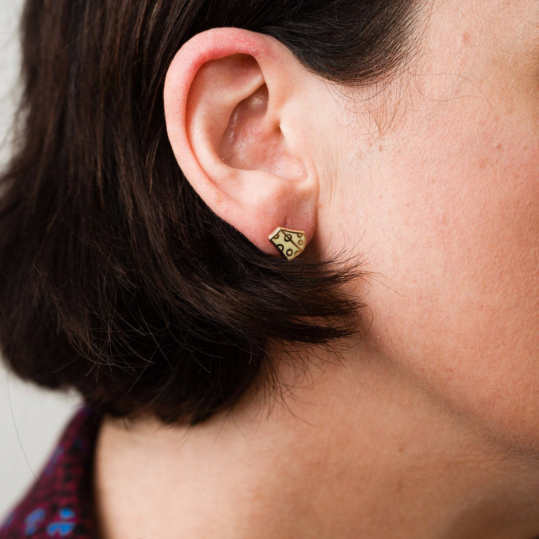 18K Gold-Plated Cheese Studs