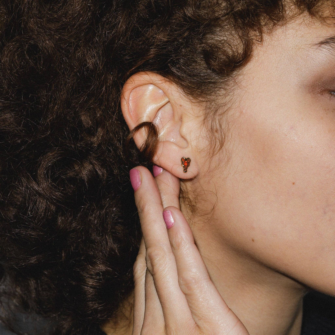 18K Gold-Plated Lobster Studs