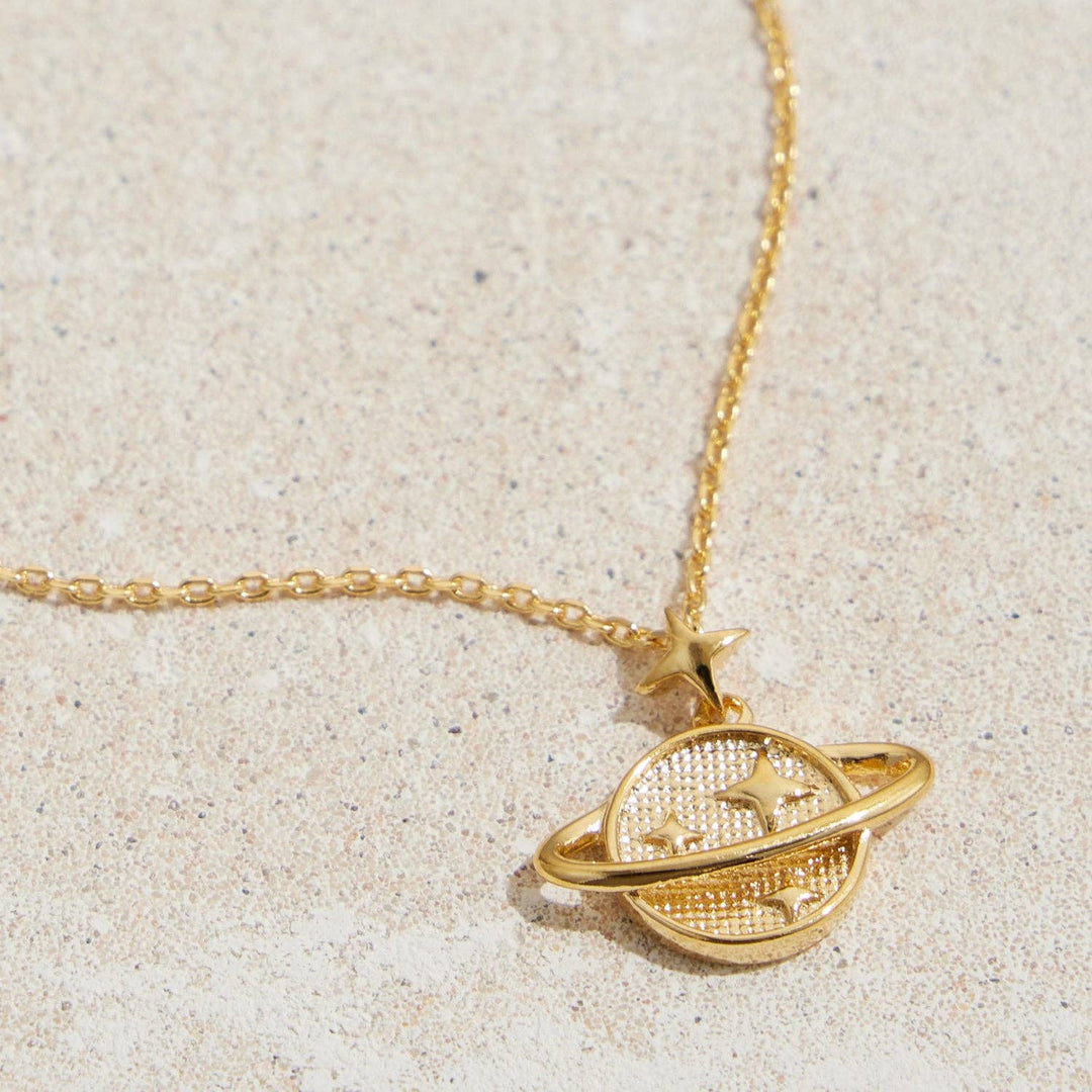 Gold Dipped Planet Necklace