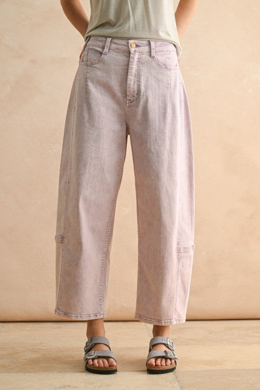 Pop of Color Barrel Jeans
