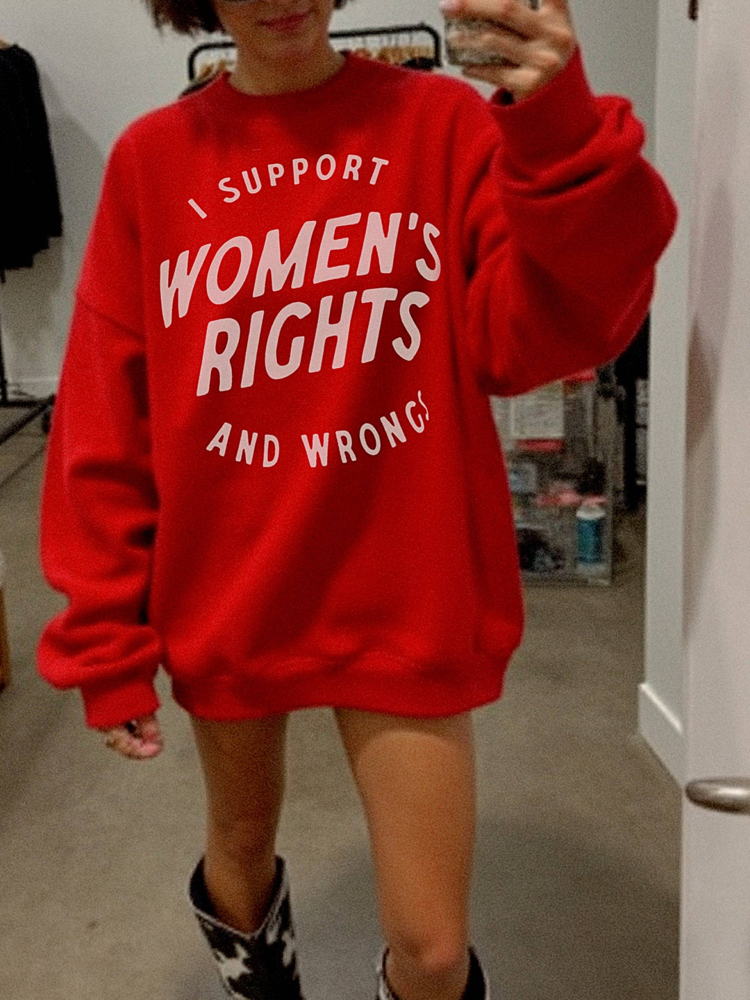 I support women’s rights and wrongs sweatshirt