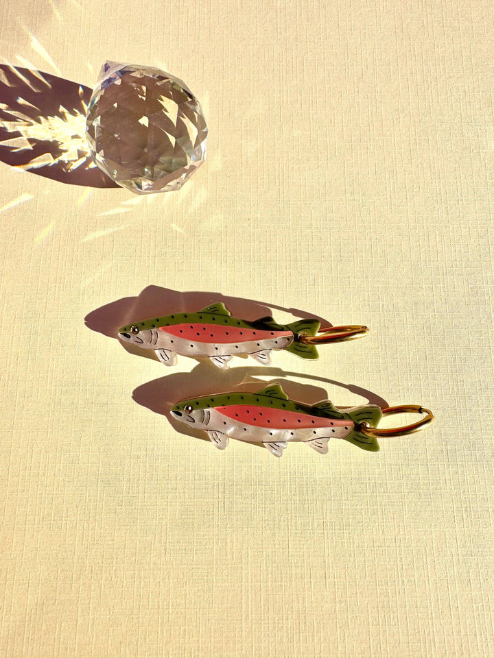 Rainbow Trout Dangle Earrings