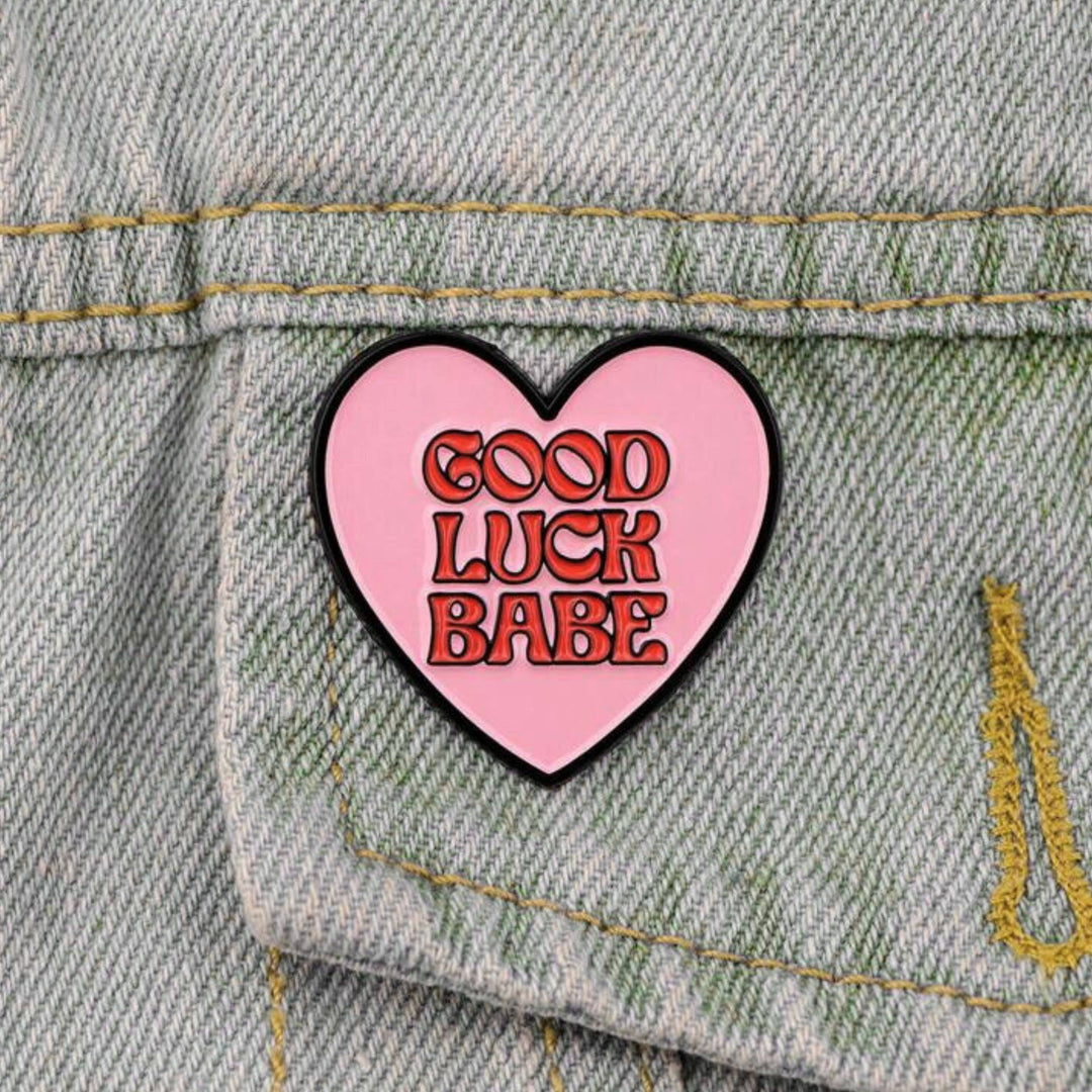 Good Luck Babe Heart Enamel Pin