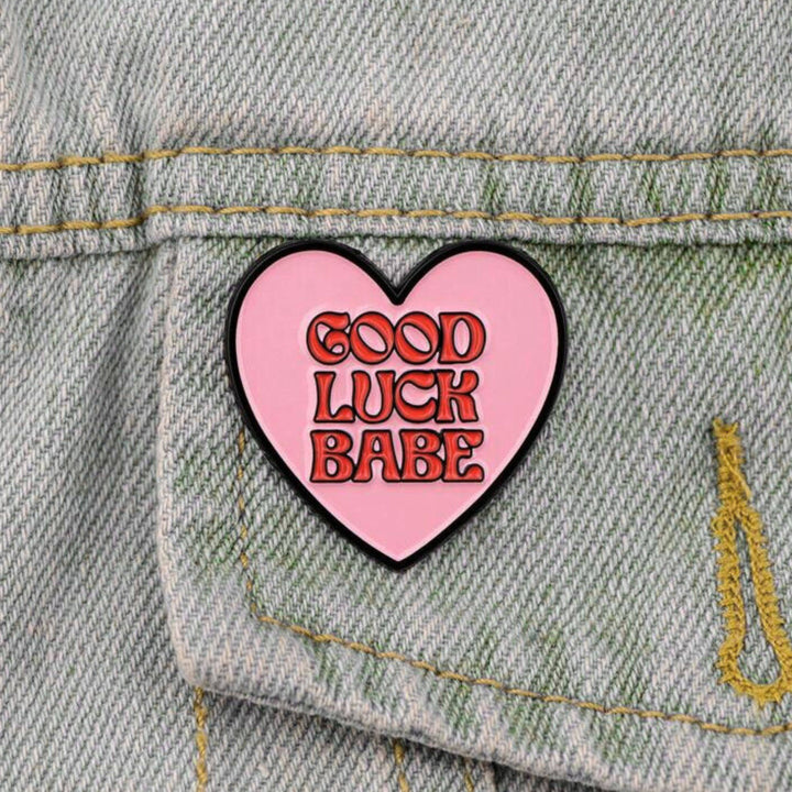 Good Luck Babe Heart Enamel Pin