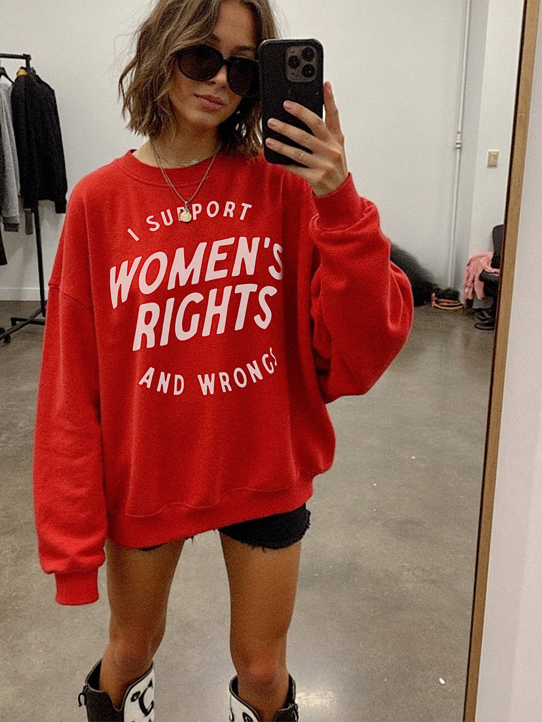I support women’s rights and wrongs sweatshirt