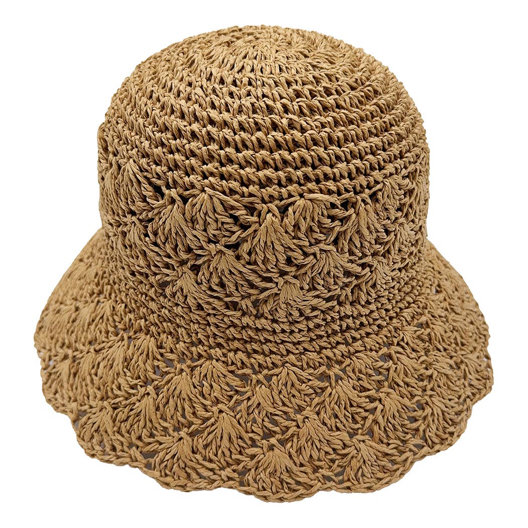 Summer Beach Crochet Straw Bucket Hat