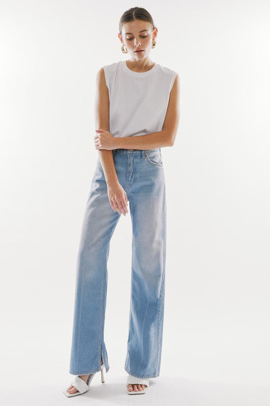 Nineties Flare Split Hem Jeans